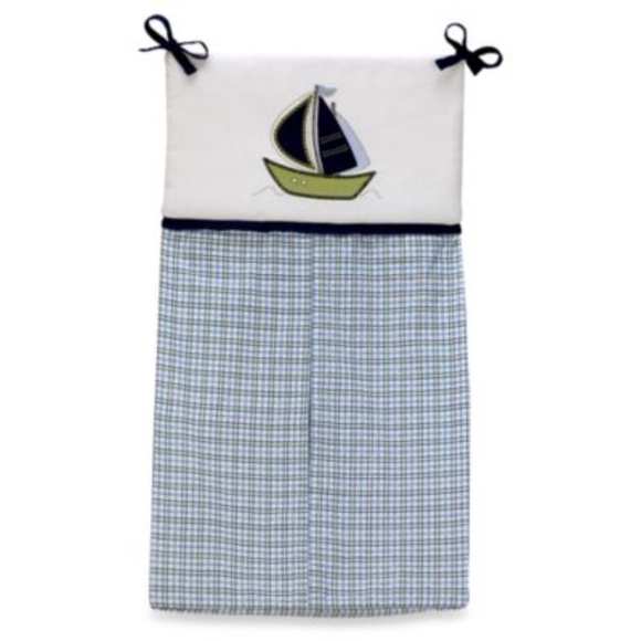 Nautica Zachary Diaper Stacker Blue Green Boat Plaid NIP - Picture 1 of 5